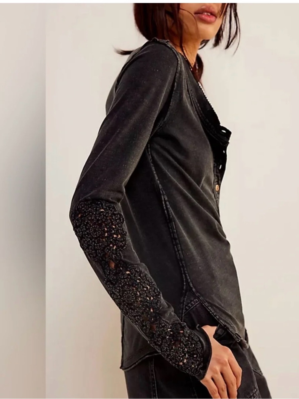 FREE PEOPLE Our Song Henley Cuff Long Sleeve